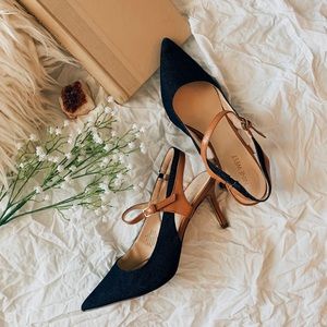 Nine West Denim & Leather Mules